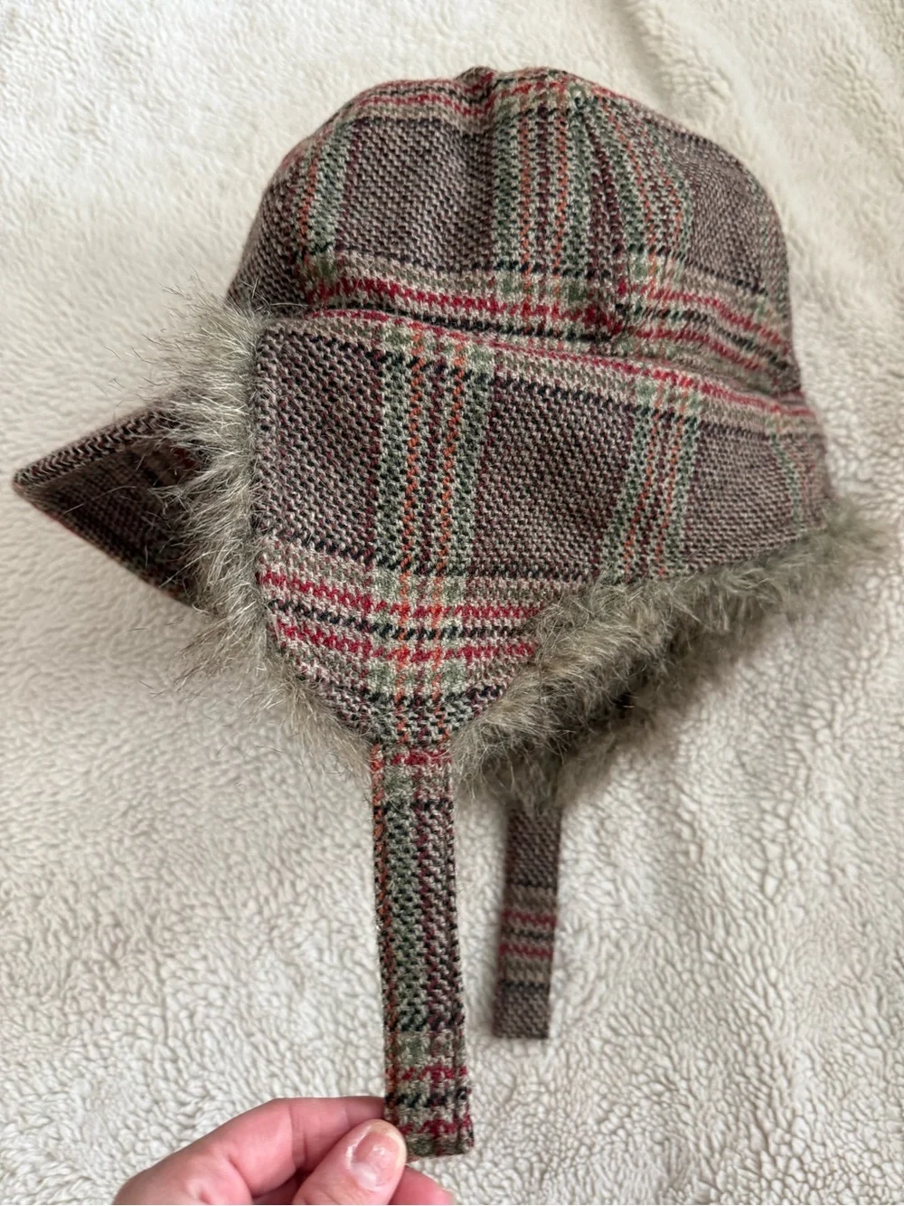 Goorin Bros Faux Fur Lined Plaid Trapper Hat